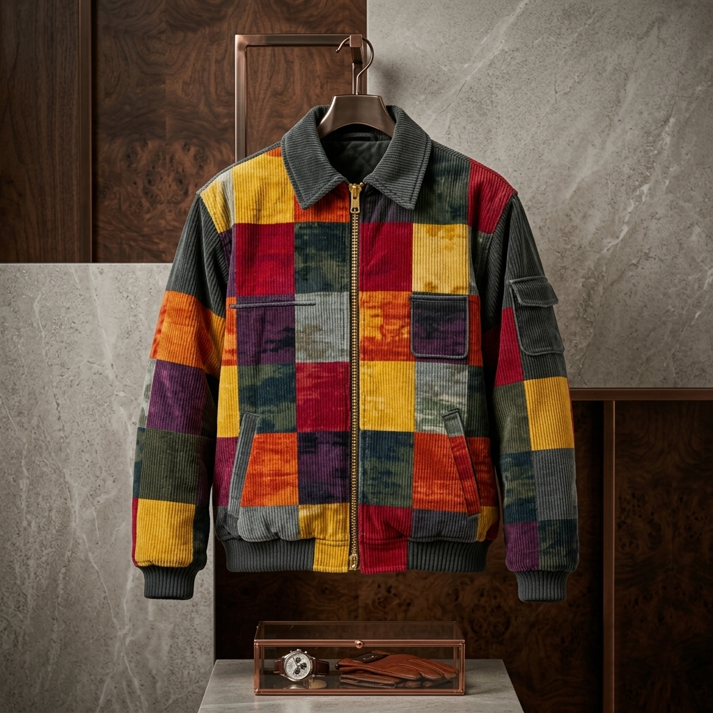 Norman - Men's Retro Color Block Zipper Jacket