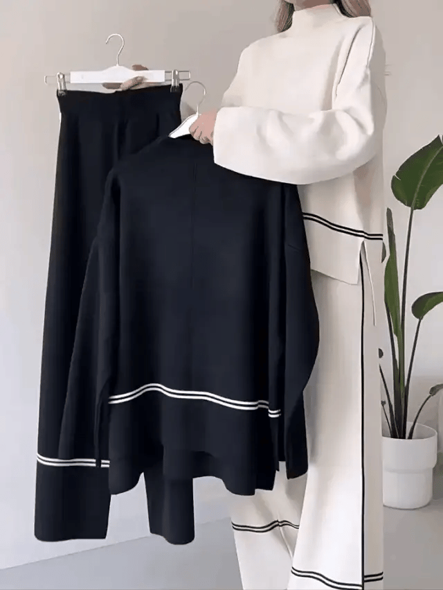 Letty - Colour Block Long Sleeve Two-Piece Set