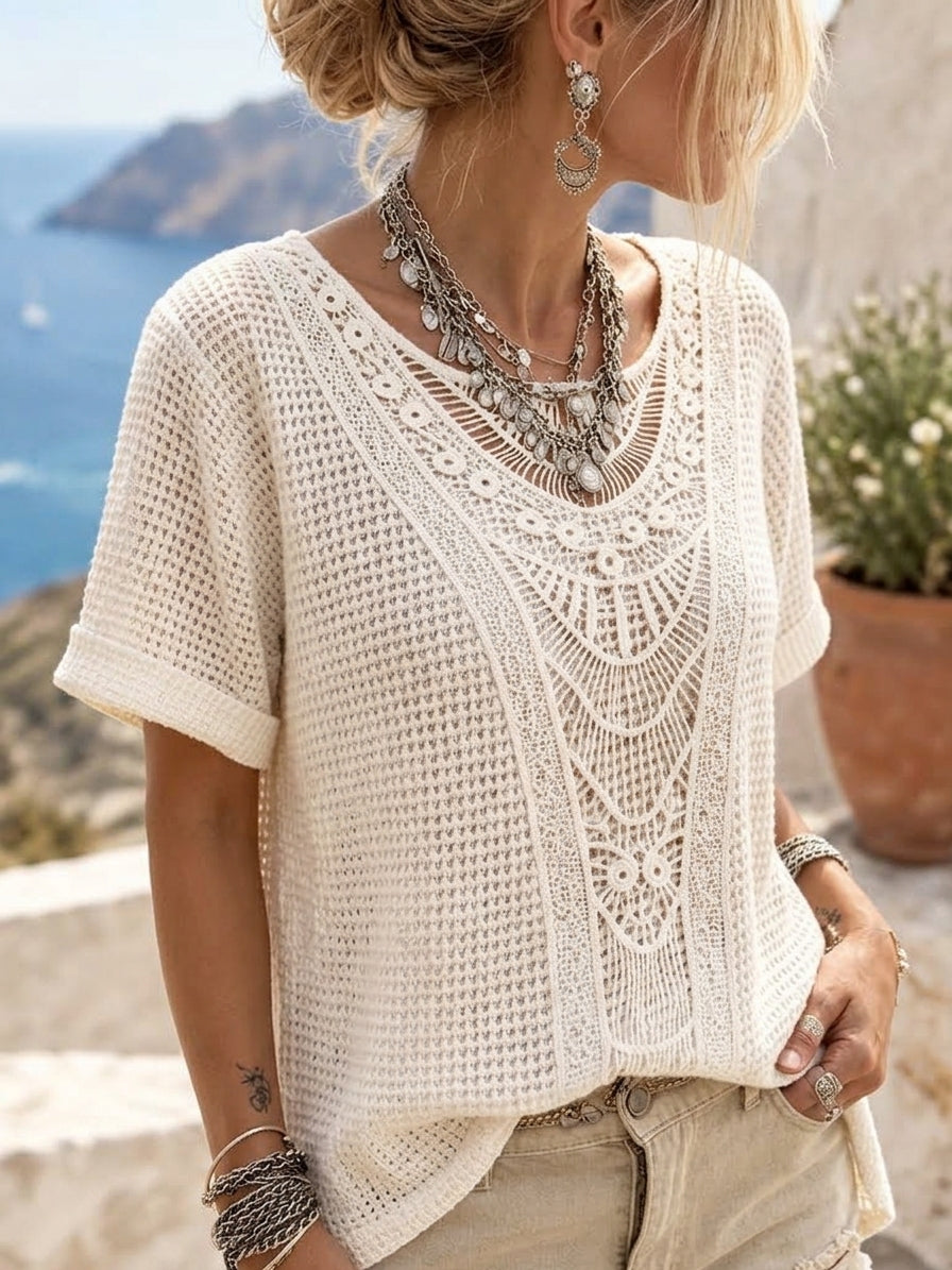 Brooklyn - Lace-Trim Blouse
