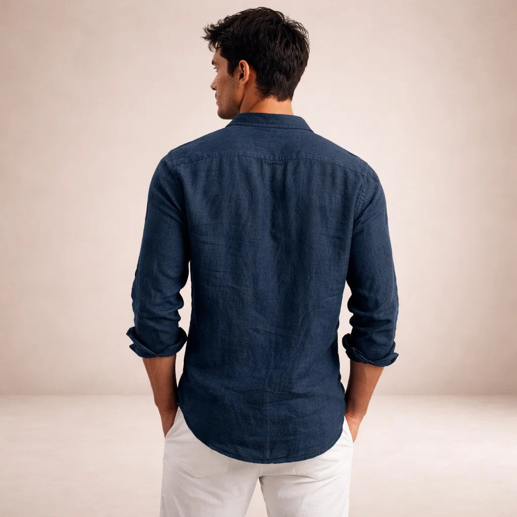 Lionel - Refined Men's Regular Fit Linen Button Down Shirt