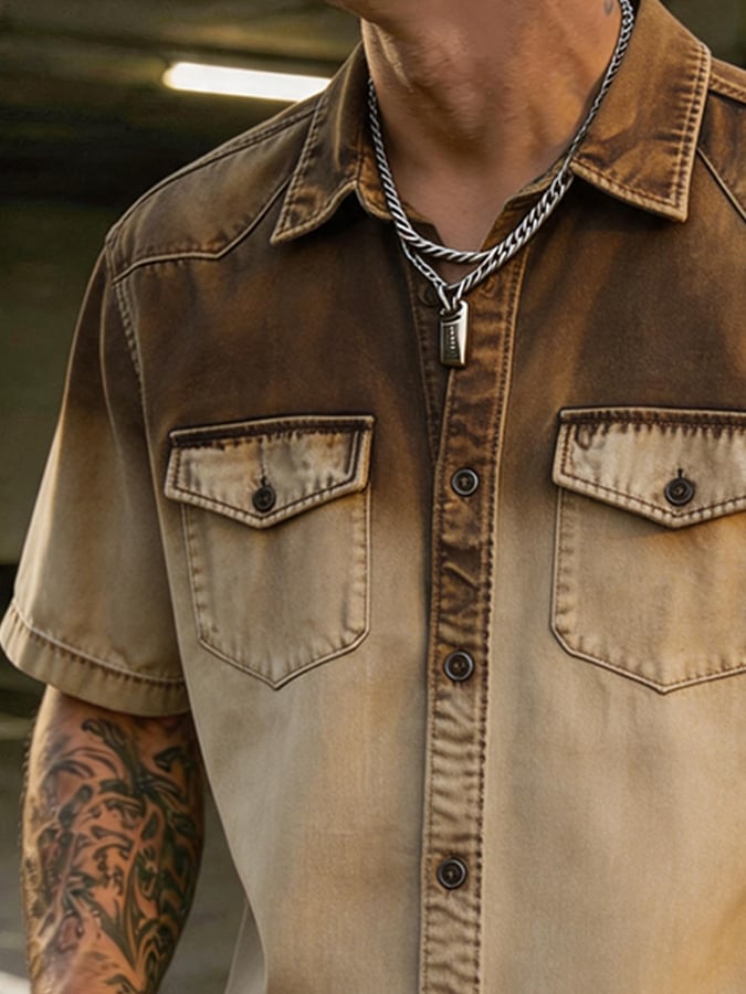 Grayson - Stylish Gradient Denim Shirt