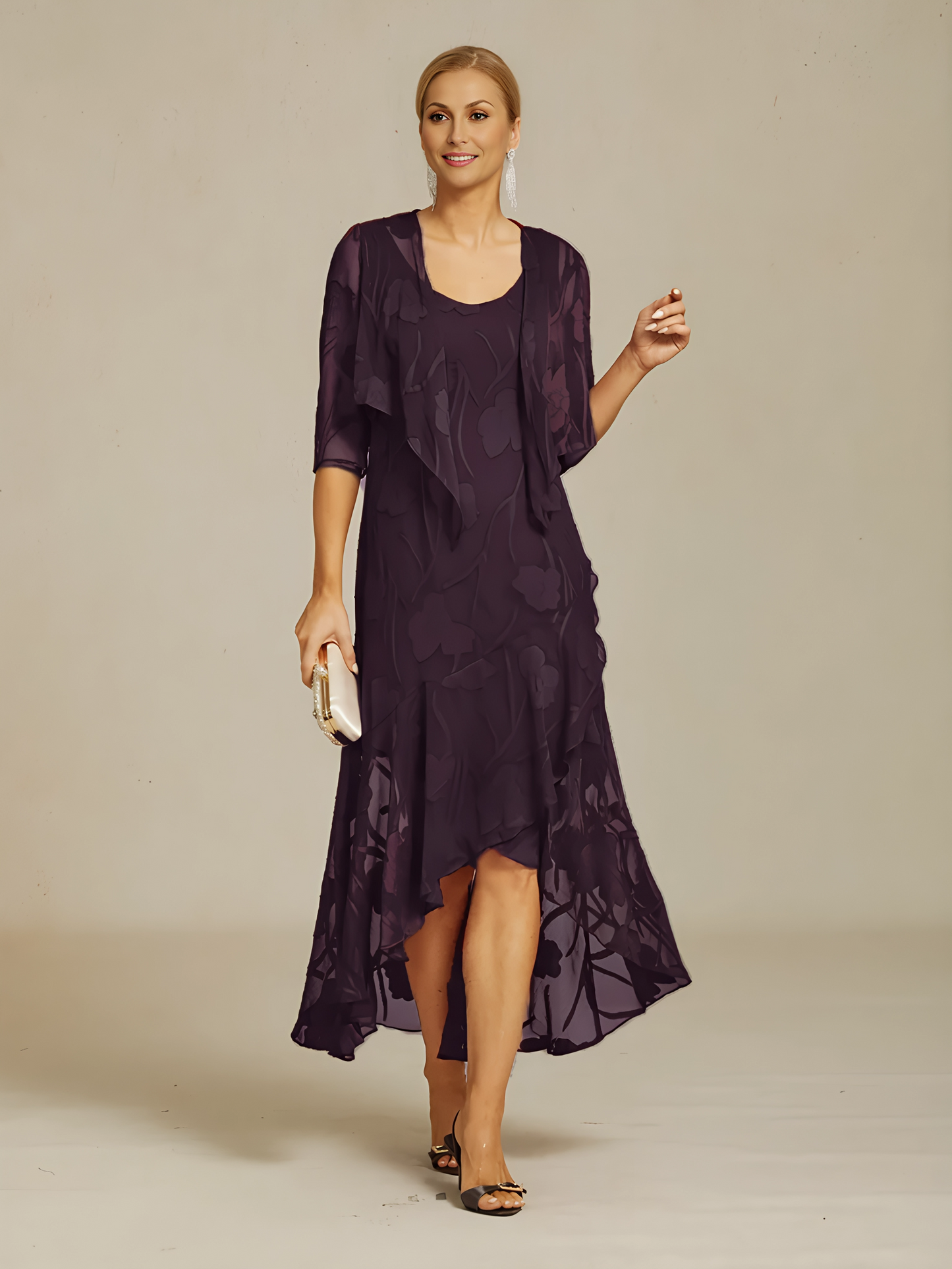 Zoe - Chiffon Asymmetrical Evening Gown