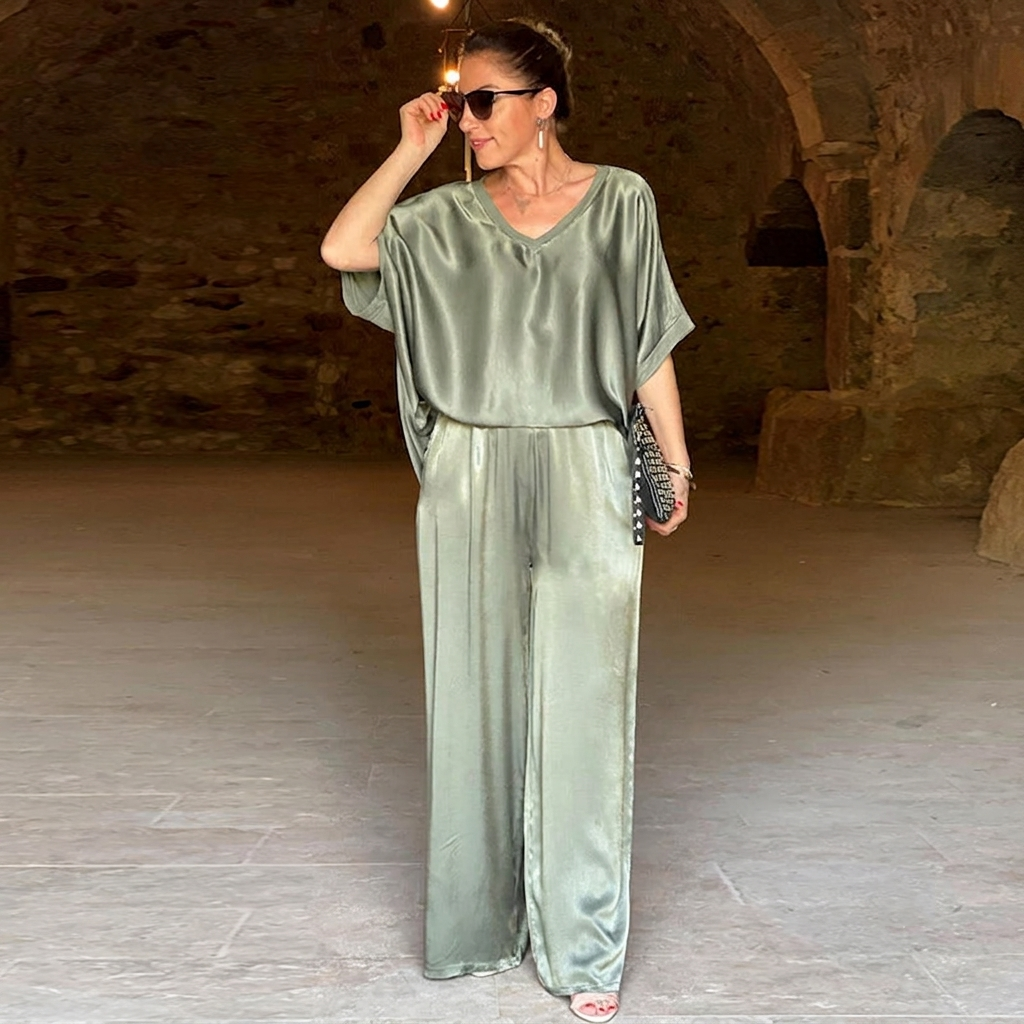 Sophia - Elegant Shiny Two-Piece Set