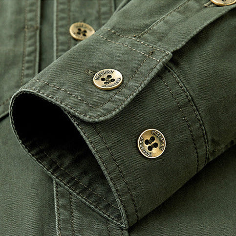 Ethan - Durable Cotton Overshirt With Long Sleeve