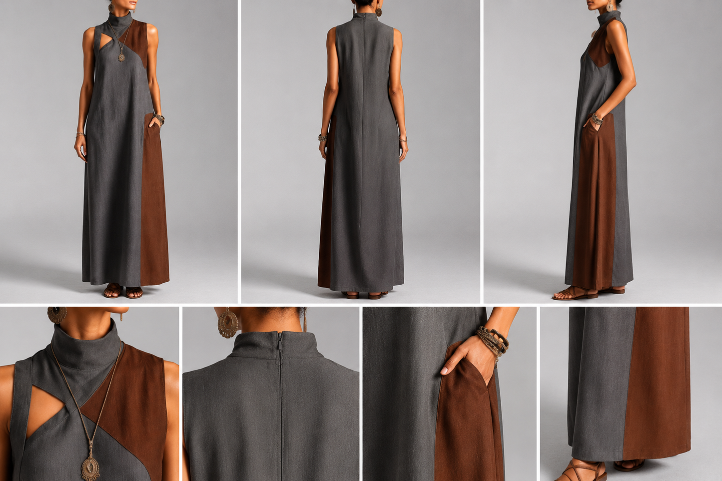 Alisa - Aesthetic High Neckline Dress