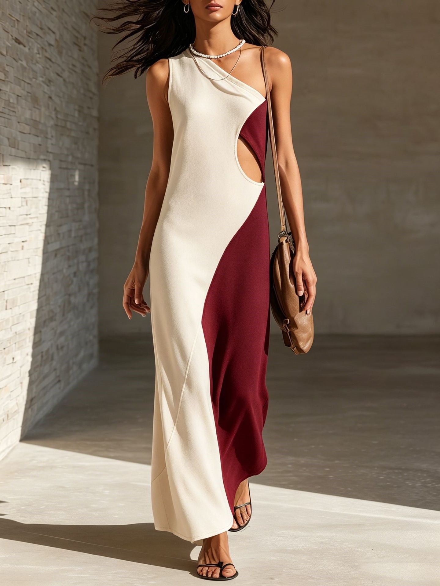 Nikka - Stylish Modern Drop Shoulder Maxi Dress