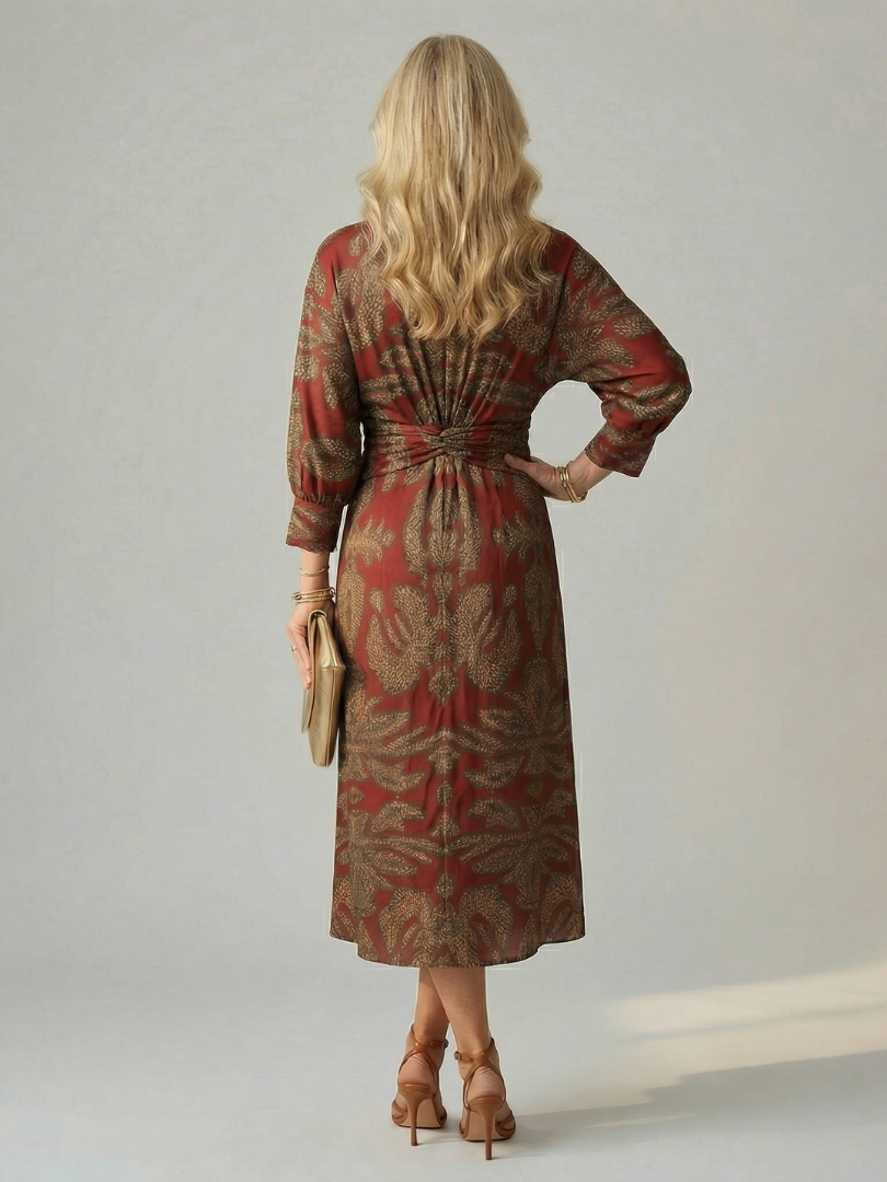 Solara - Comfortable Wrap Midi Dress