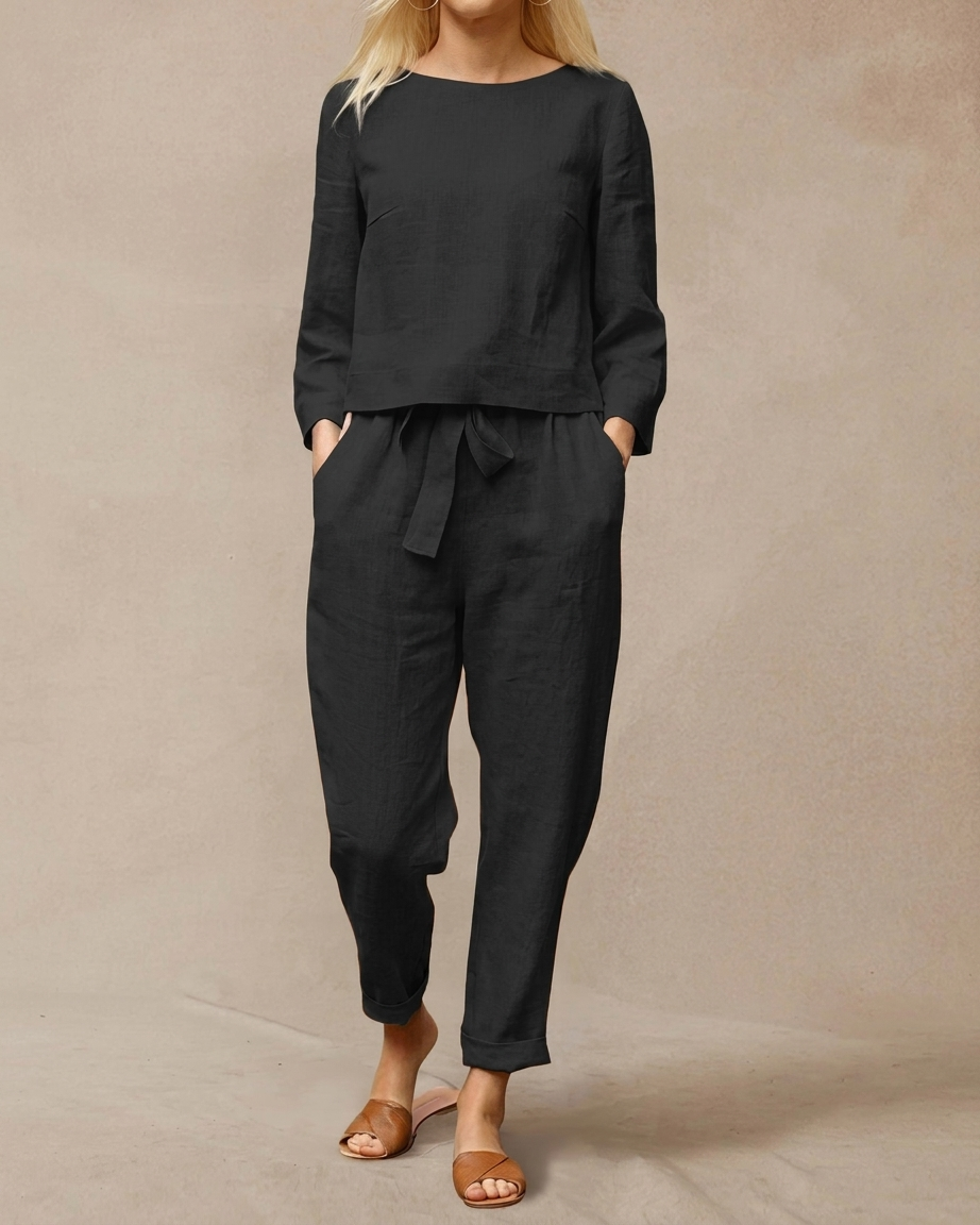 Jessica - Two Piece Lace Up Pants Set