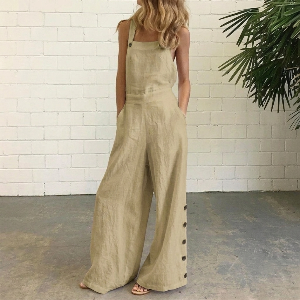 Joyce - Wide Leg Bib Jumpsuit
