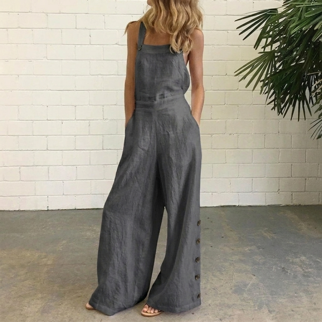 Joyce - Wide Leg Bib Jumpsuit