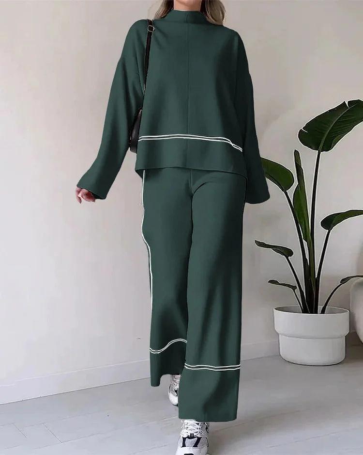 Letty - Colour Block Long Sleeve Two-Piece Set