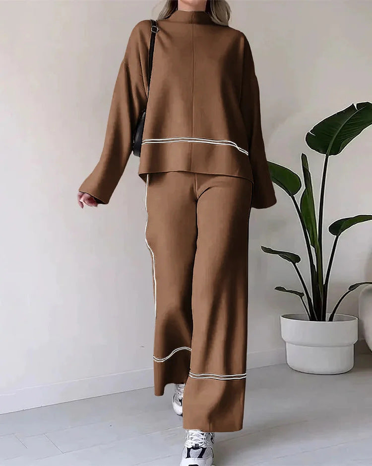 Letty - Colour Block Long Sleeve Two-Piece Set