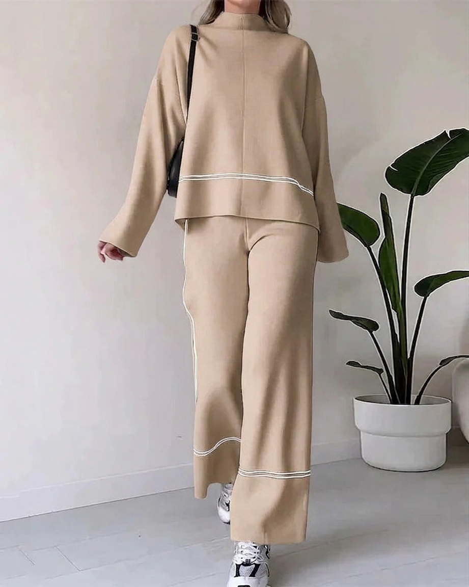 Letty - Colour Block Long Sleeve Two-Piece Set