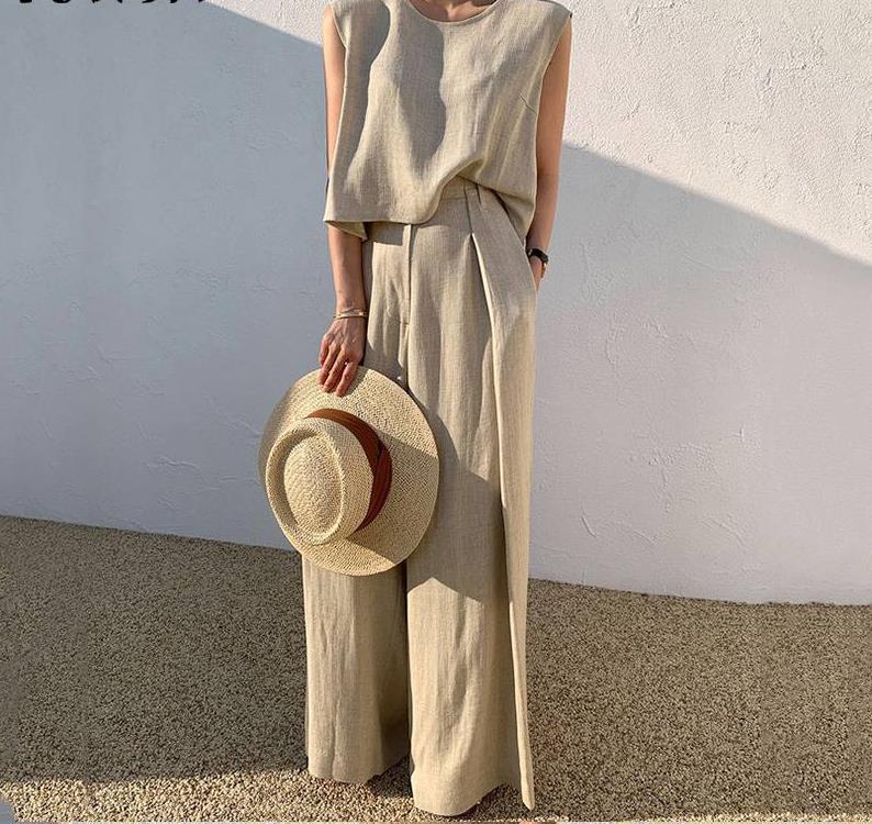 Edith - Loose Fit Wide Leg Two-Piece Set