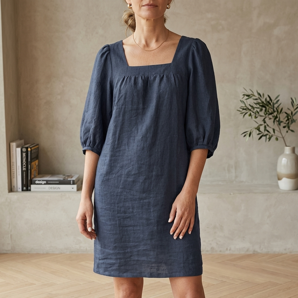 Irene - Square Neck Puff Sleeve Summer Dress