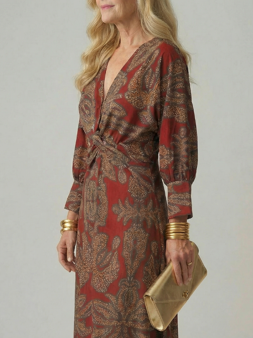 Solara - Comfortable Wrap Midi Dress