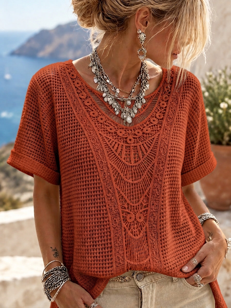 Brooklyn - Lace-Trim Blouse