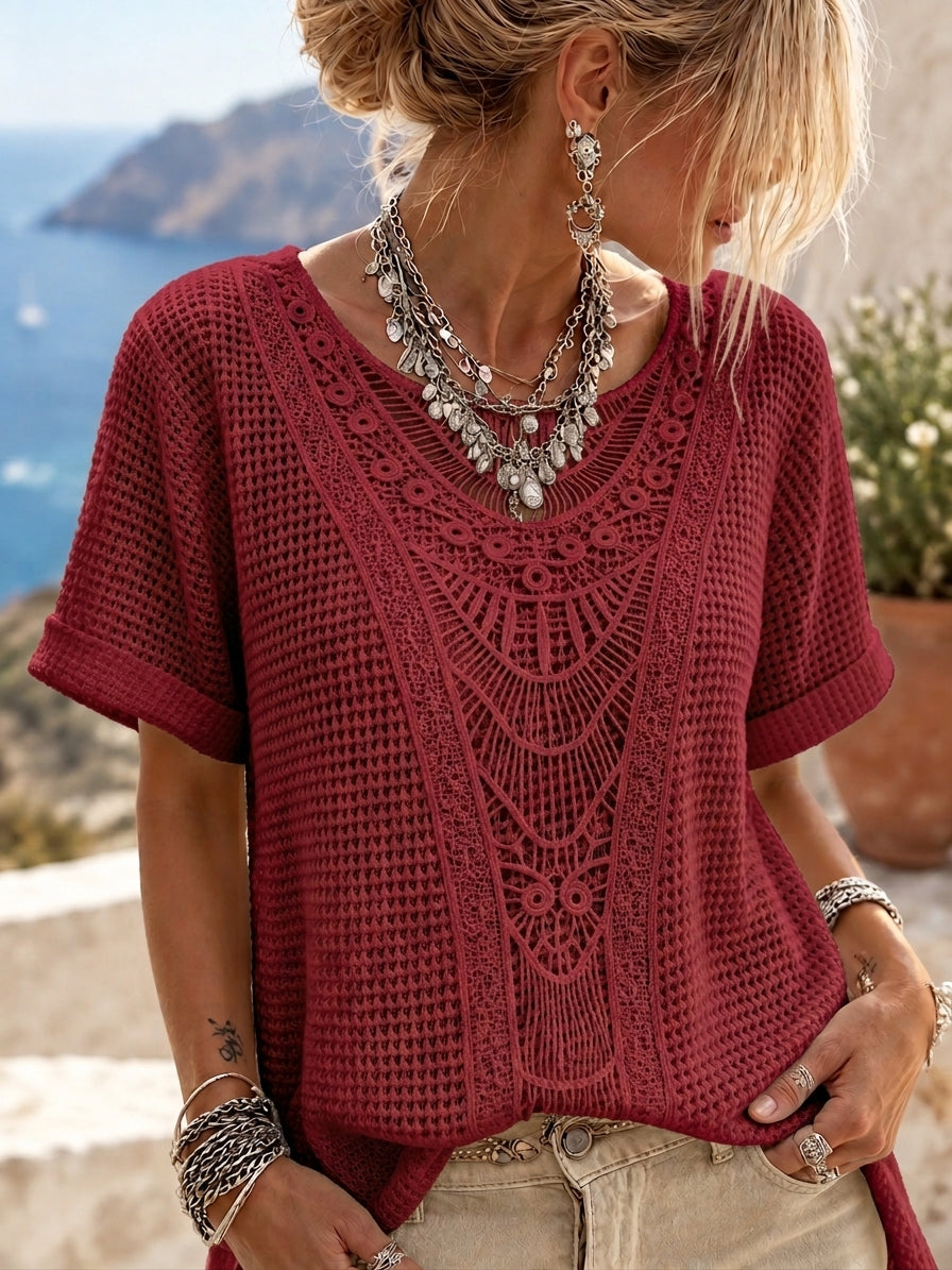Brooklyn - Lace-Trim Blouse