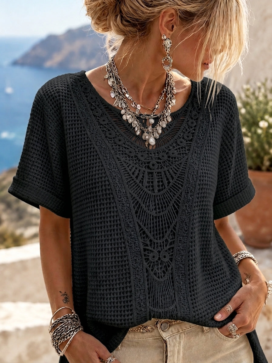 Brooklyn - Lace-Trim Blouse