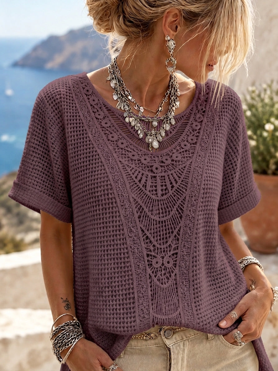 Brooklyn - Lace-Trim Blouse