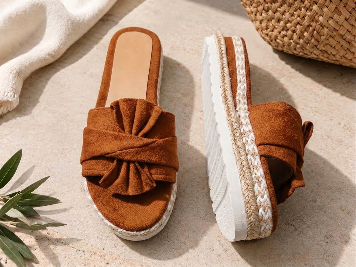 Cecilia - Orthopedic Bow Platform Slide Sandals
