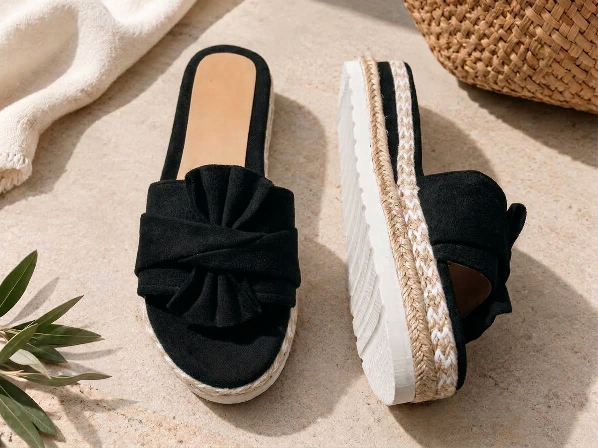 Cecilia - Orthopedic Bow Platform Slide Sandals