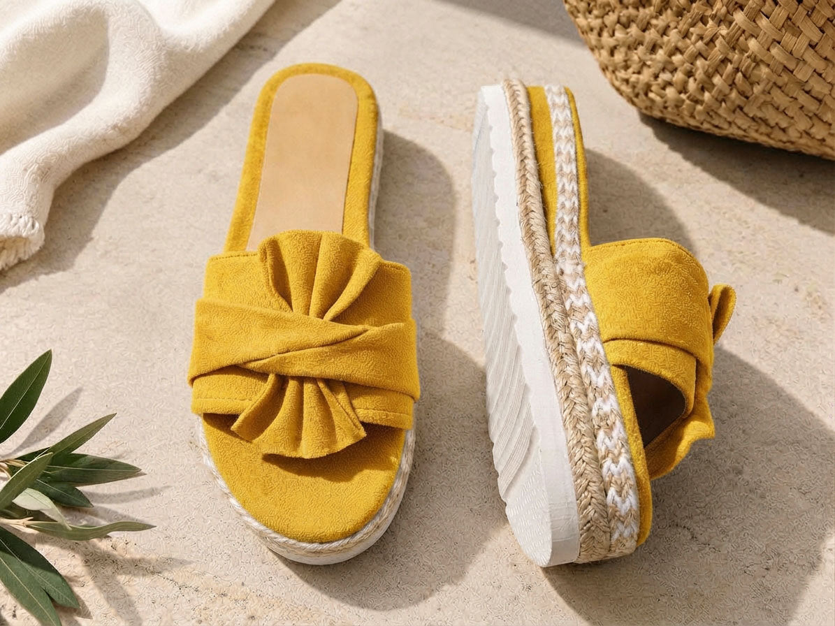 Cecilia - Orthopedic Bow Platform Slide Sandals
