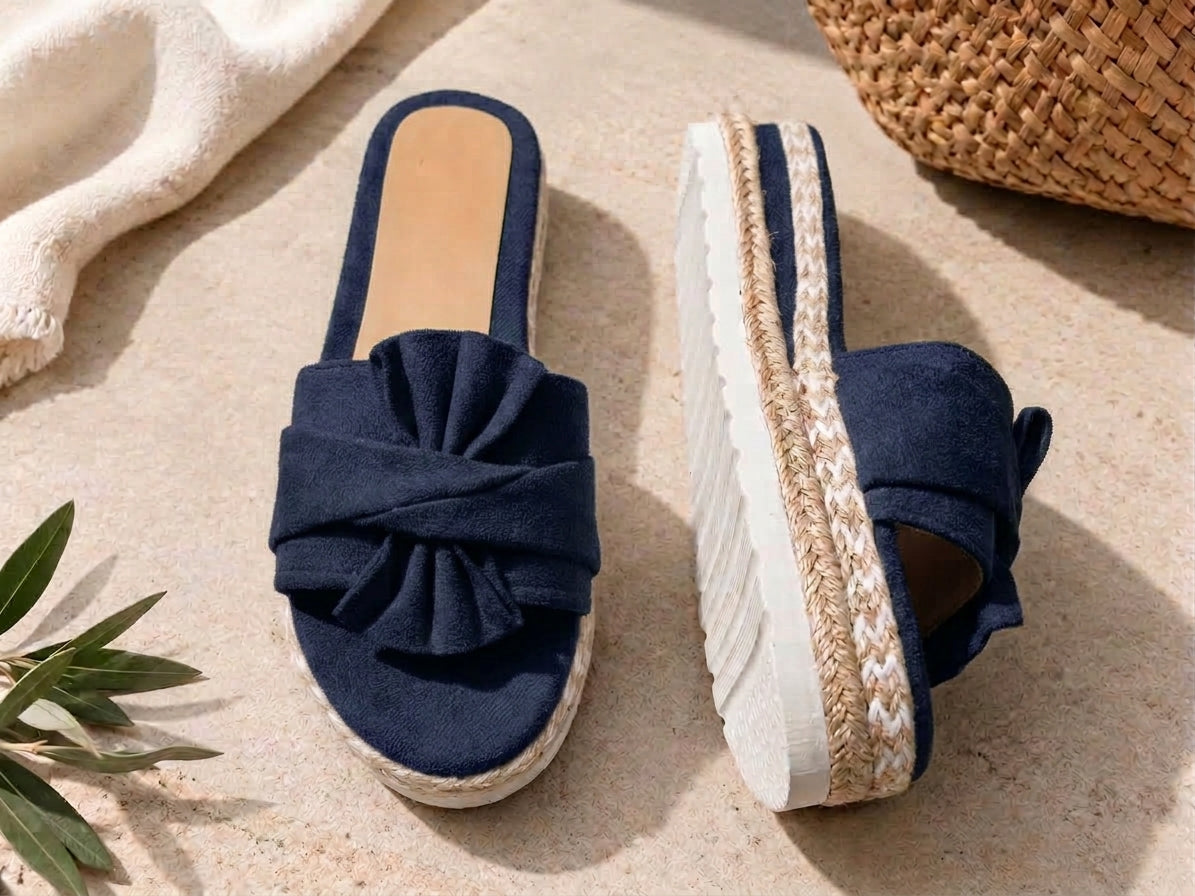 Cecilia - Orthopedic Bow Platform Slide Sandals