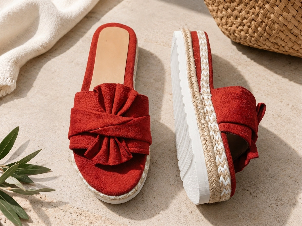 Cecilia - Orthopedic Bow Platform Slide Sandals