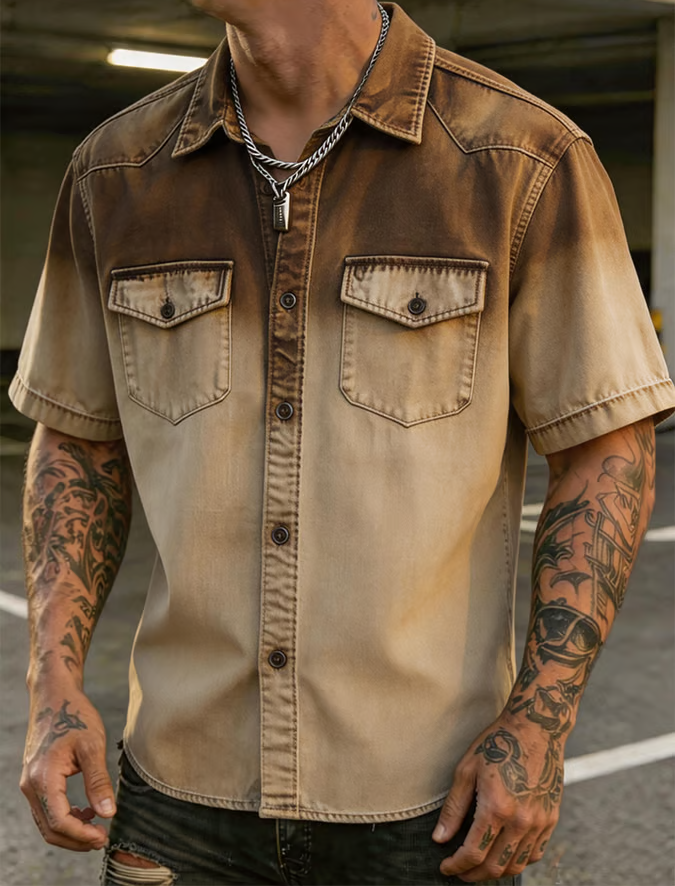 Grayson - Stylish Gradient Denim Shirt