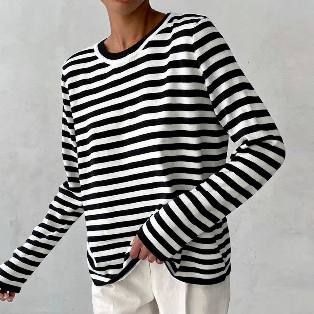 Tina - Striped Loose-Fit Long Sleeve Shirt