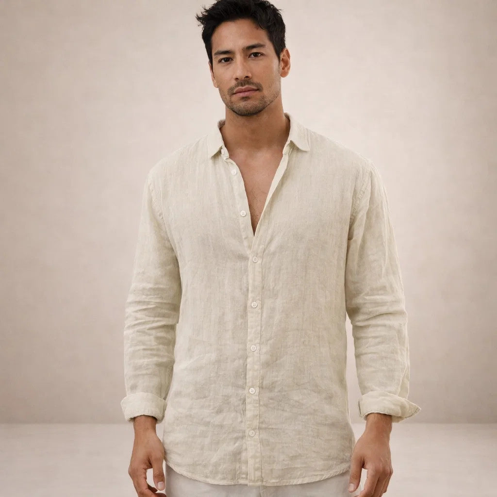 Lionel - Refined Men's Regular Fit Linen Button Down Shirt