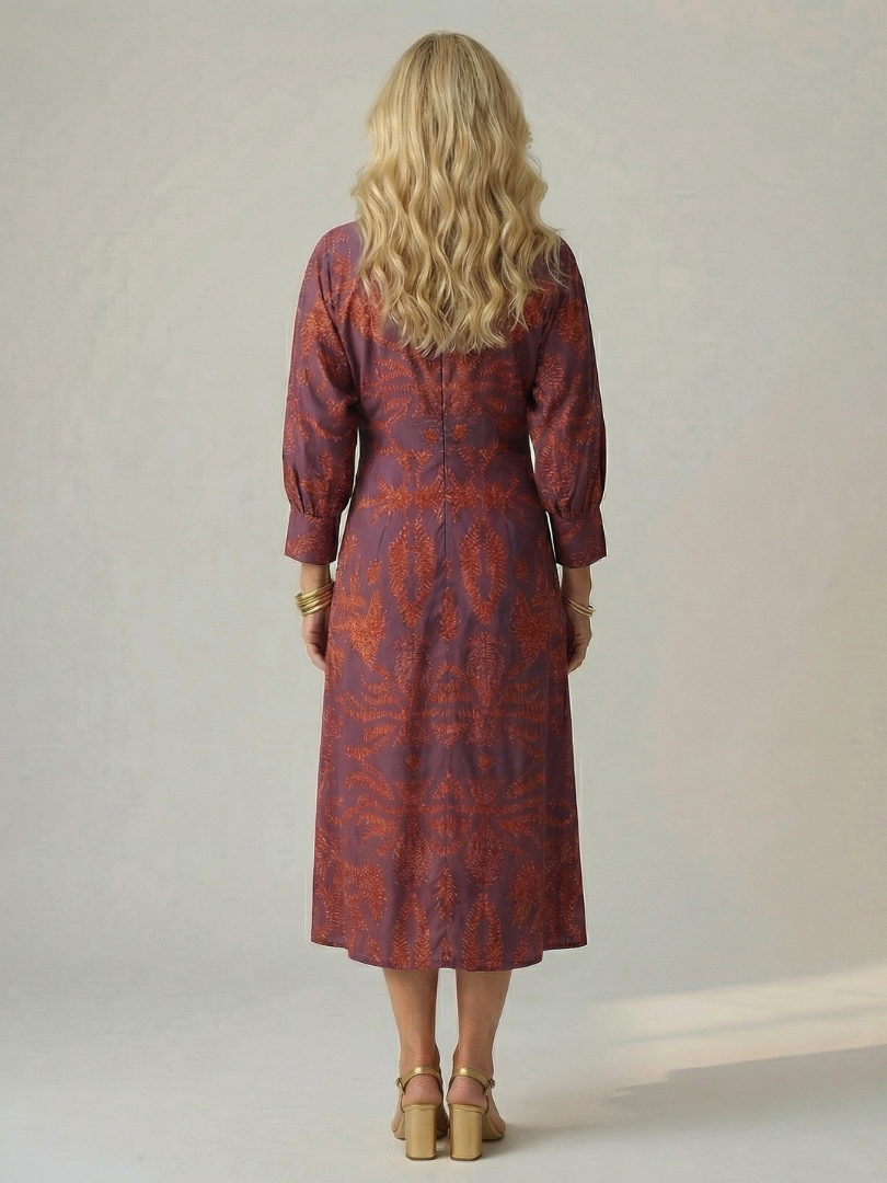 Solara - Comfortable Wrap Midi Dress