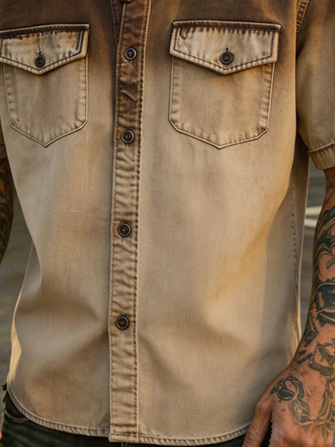 Grayson - Stylish Gradient Denim Shirt