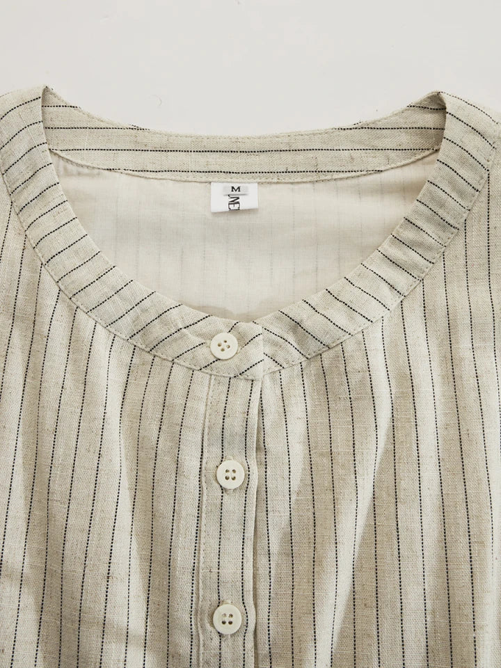 Francesca - Striped Button-Down Midi Dress