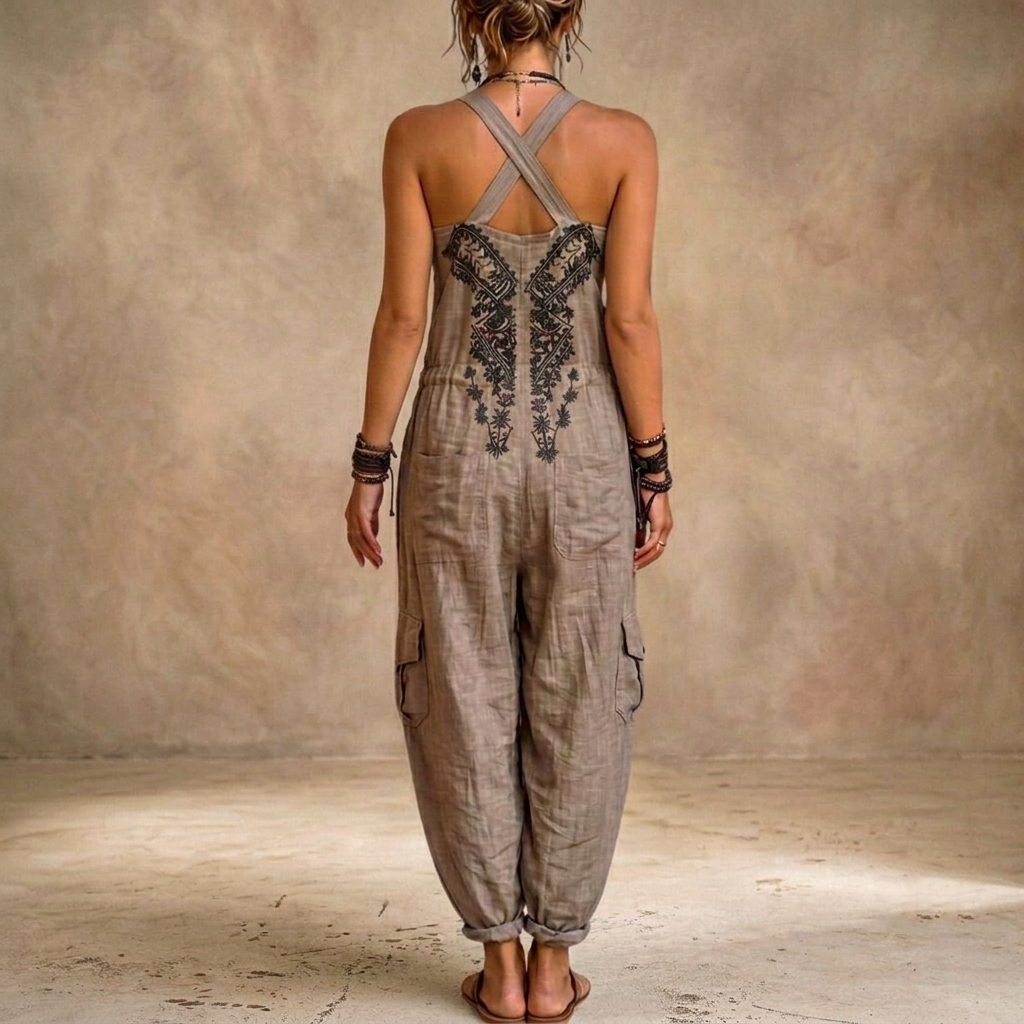 Allie - Comfortable Embroidered Bohemian Jumpsuit