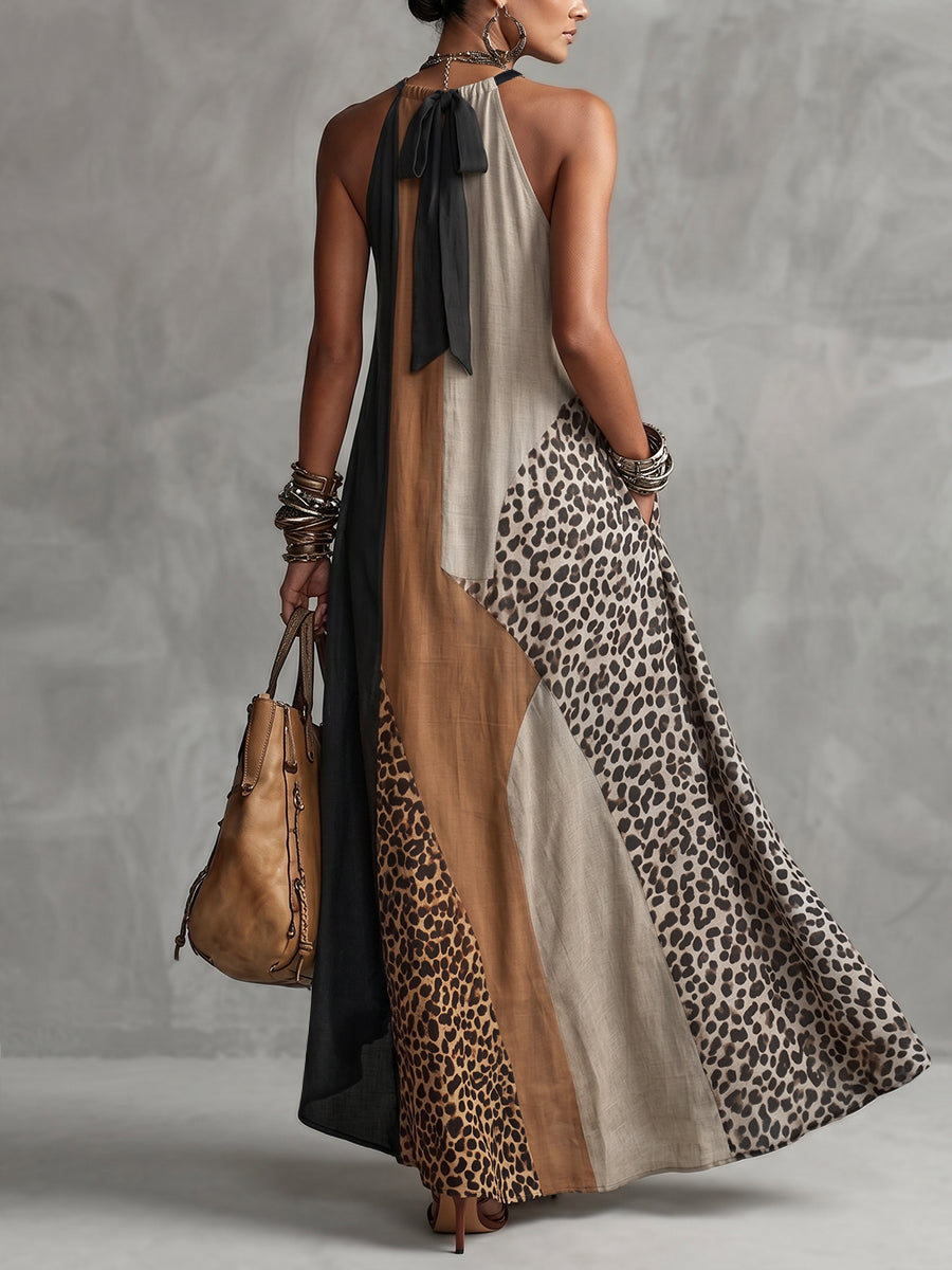 Seryna - Versatile Asymmetric Halter-Neck Maxi Dress