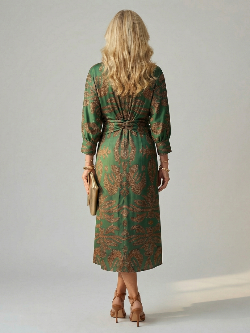 Solara - Comfortable Wrap Midi Dress