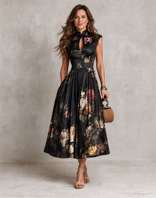 Halima - Keyhole Slim-Fit Maxi Dress