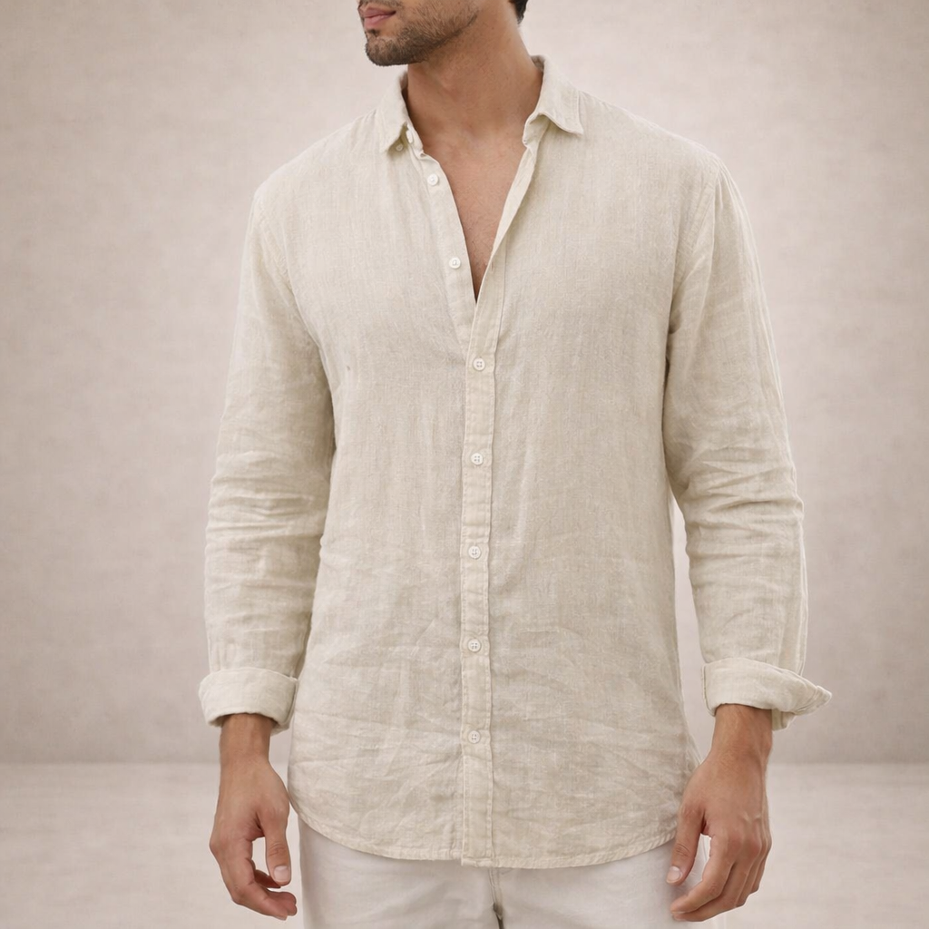 Lionel - Refined Men's Regular Fit Linen Button Down Shirt