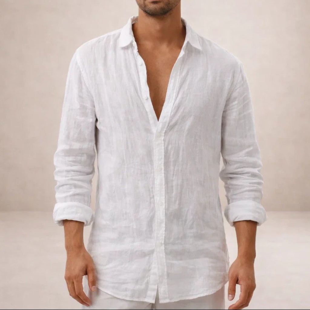 Lionel - Refined Men's Regular Fit Linen Button Down Shirt