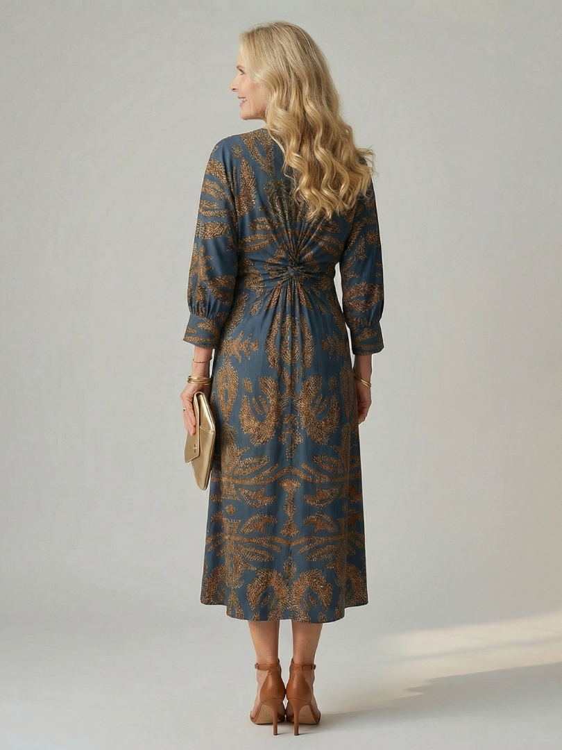 Solara - Comfortable Wrap Midi Dress