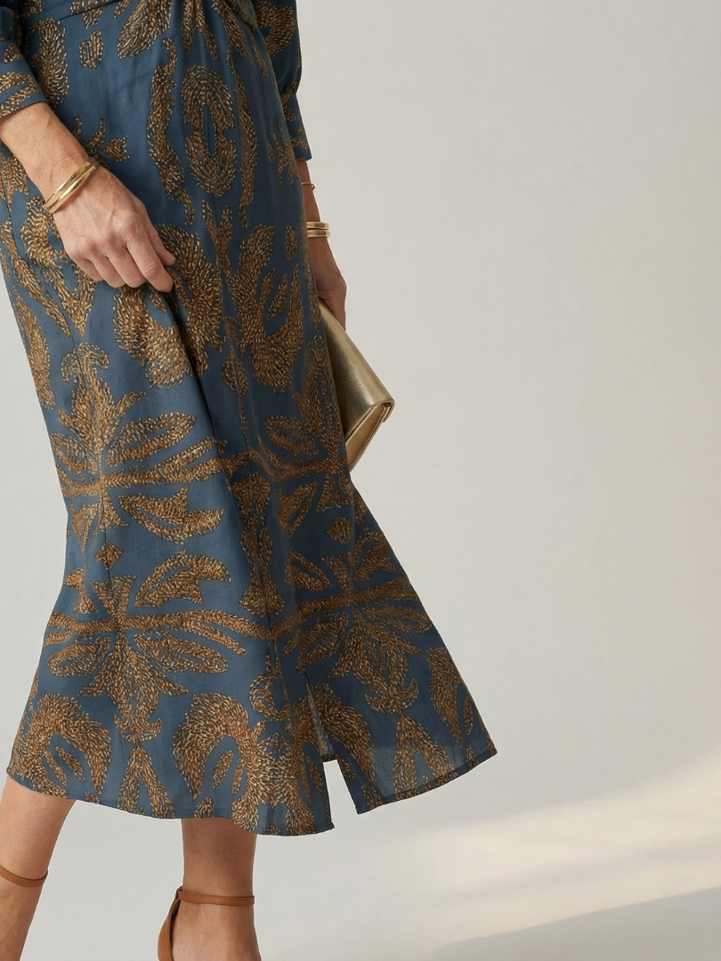 Solara - Comfortable Wrap Midi Dress