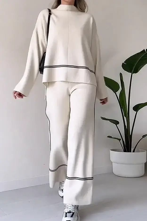 Letty - Colour Block Long Sleeve Two-Piece Set