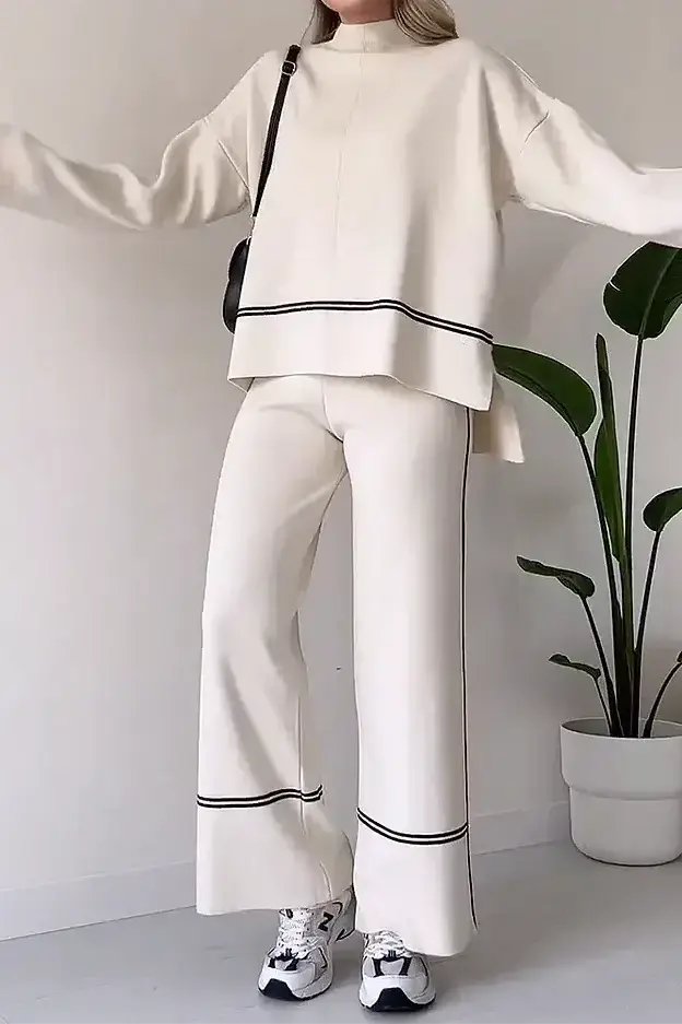 Letty - Colour Block Long Sleeve Two-Piece Set