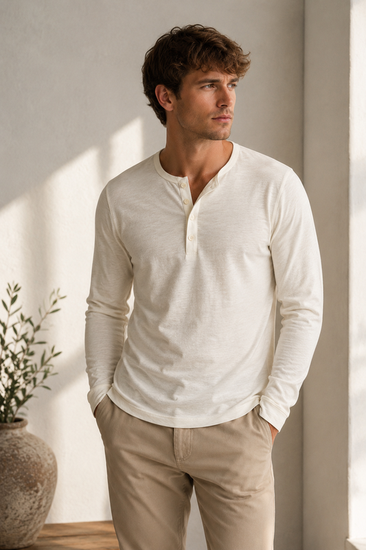 Owen - Long Sleeve Henley Shirt