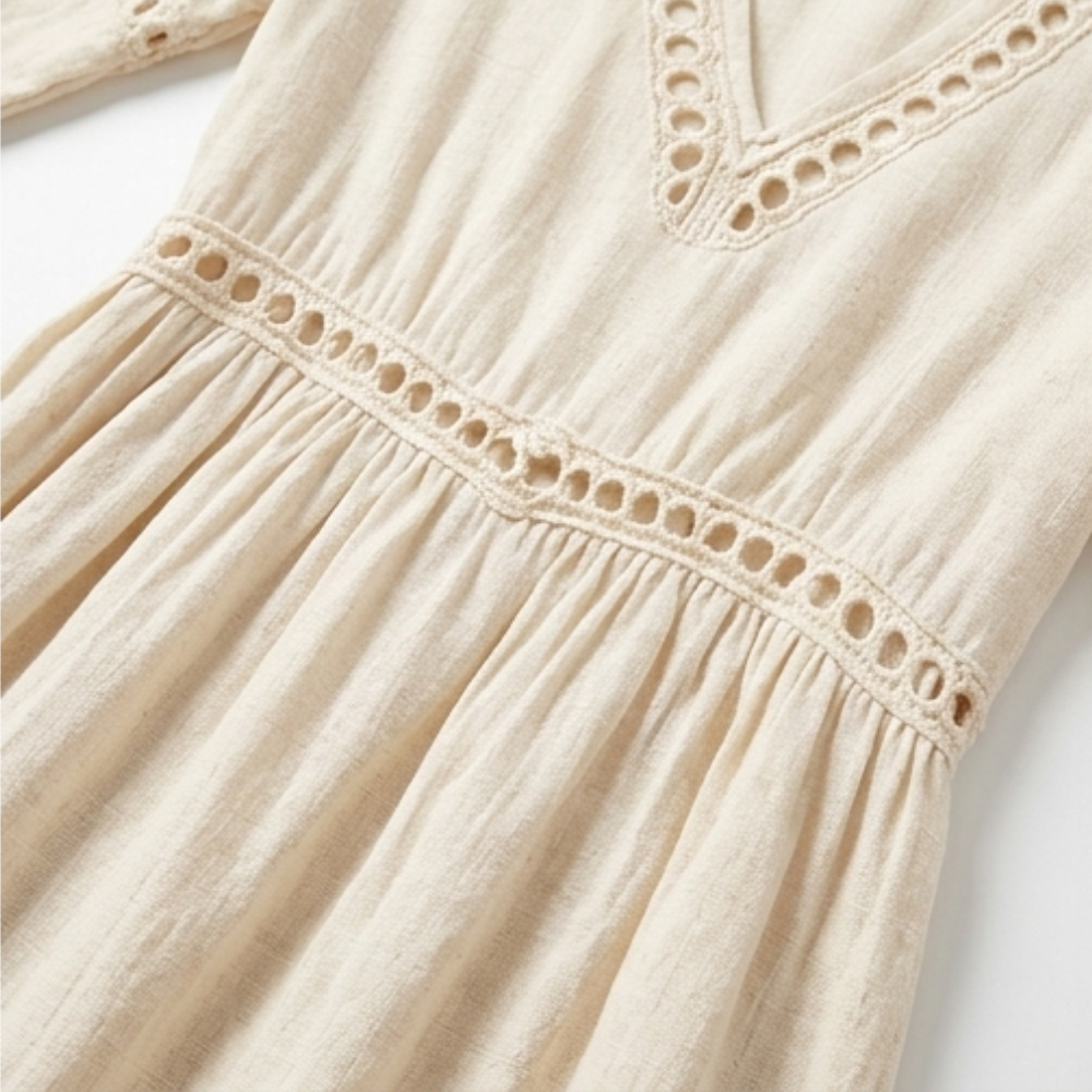 Rosie - Crochet Trim Midi Dress