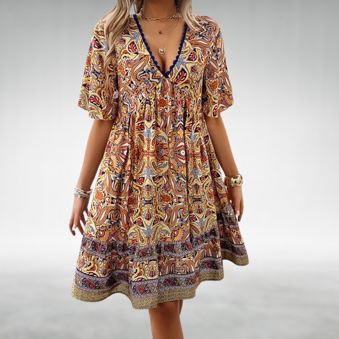 Brooke - Casual Boho V-Neck Dress
