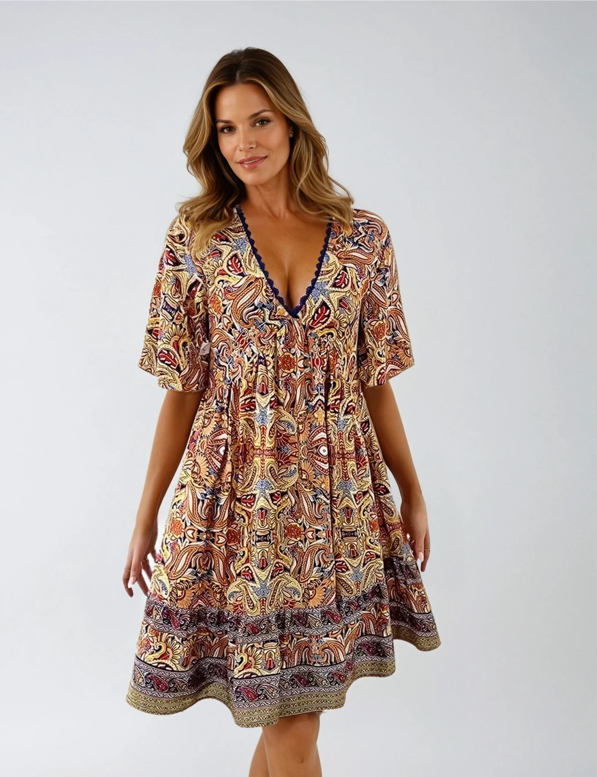 Brooke - Casual Boho V-Neck Dress