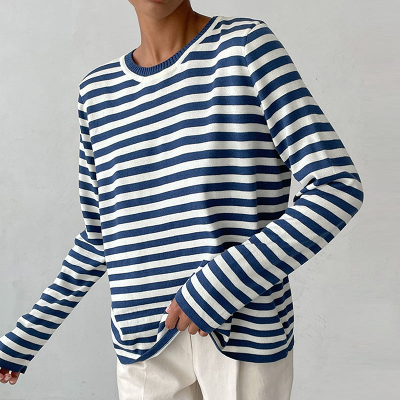 Tina - Striped Loose-Fit Long Sleeve Shirt